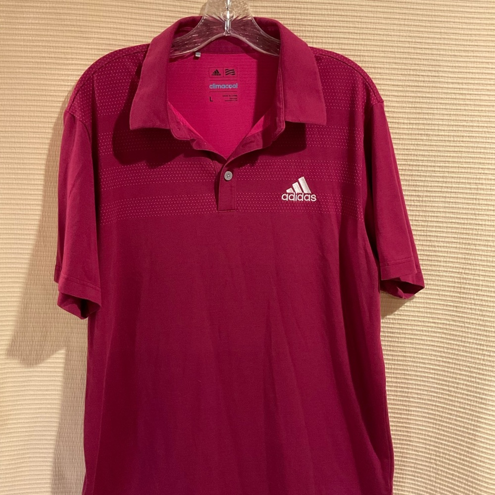 Adidas Logo Shirt | Climacool Polo Men's  | Color: Maroon | Size: L
